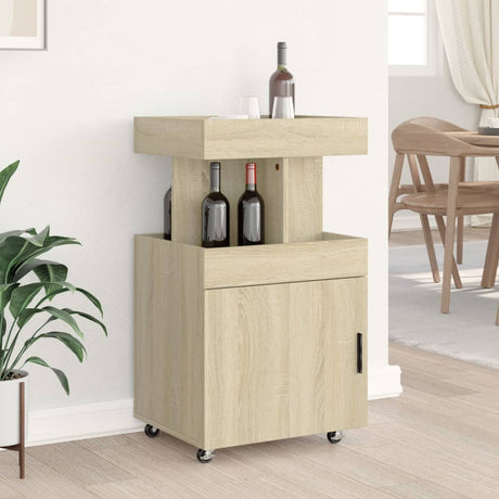 Vidaxl drankkar 50x41x89 cm bewerkt hout sonoma eikenkleurig