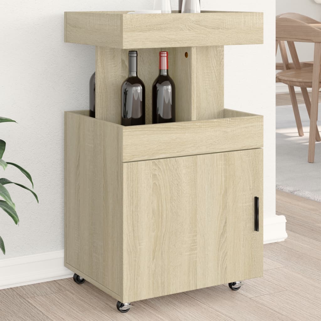 Vidaxl drankkar 50x41x89 cm bewerkt hout sonoma eikenkleurig