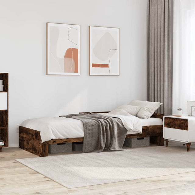 Vidaxl bedframe zonder matras hout gerookt eikenkleurig 100x200 cm
