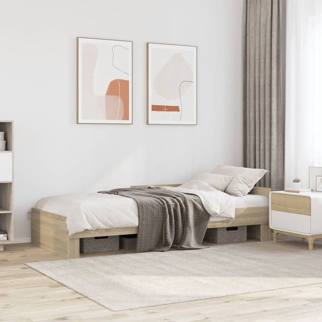 Vidaxl bedframe zonder matras hout sonoma eikenkleurig 90x190 cm