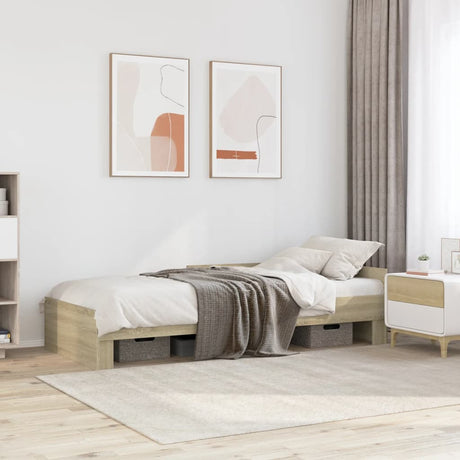 Vidaxl bedframe zonder matras hout sonoma eikenkleurig 75x190 cm
