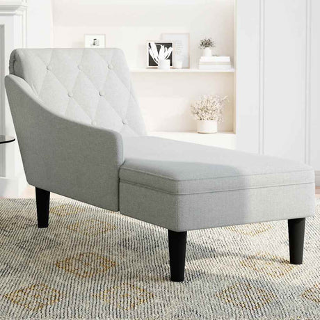 Vidaxl chaise longue met kussen en rechterarmleuning stof wolk grijs