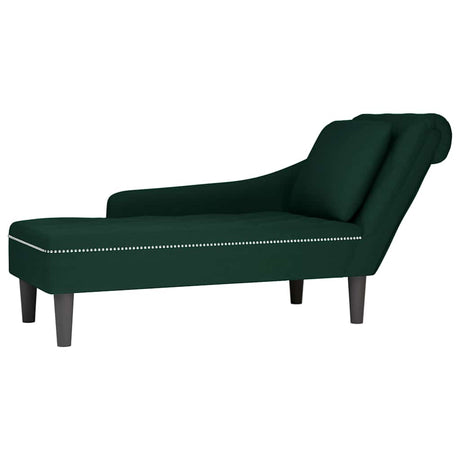 Vidaxl chaise longue met kussen rechterarmleuning fluweel donkergroen