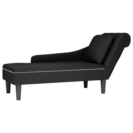 Vidaxl chaise longue met kussen en rechterarmleuning fluweel zwart
