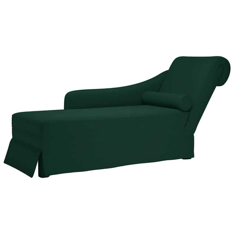 Vidaxl chaise longue met bolster rechterarmleuning fluweel donkergroen