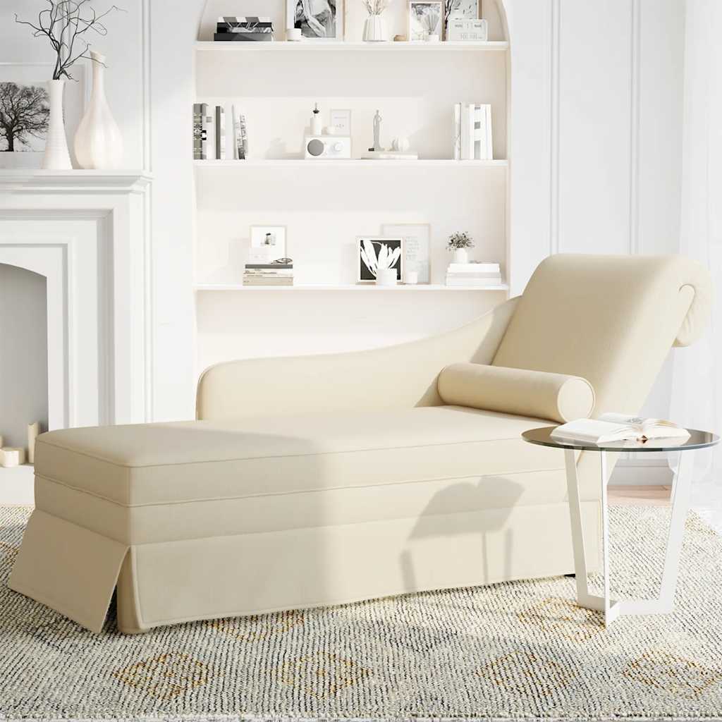Vidaxl chaise longue met bolster en rechterarmleuning linnen