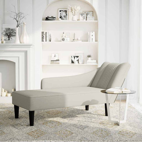 Vidaxl chaise longue met rechterarmleuning fluweel crèmekleurig