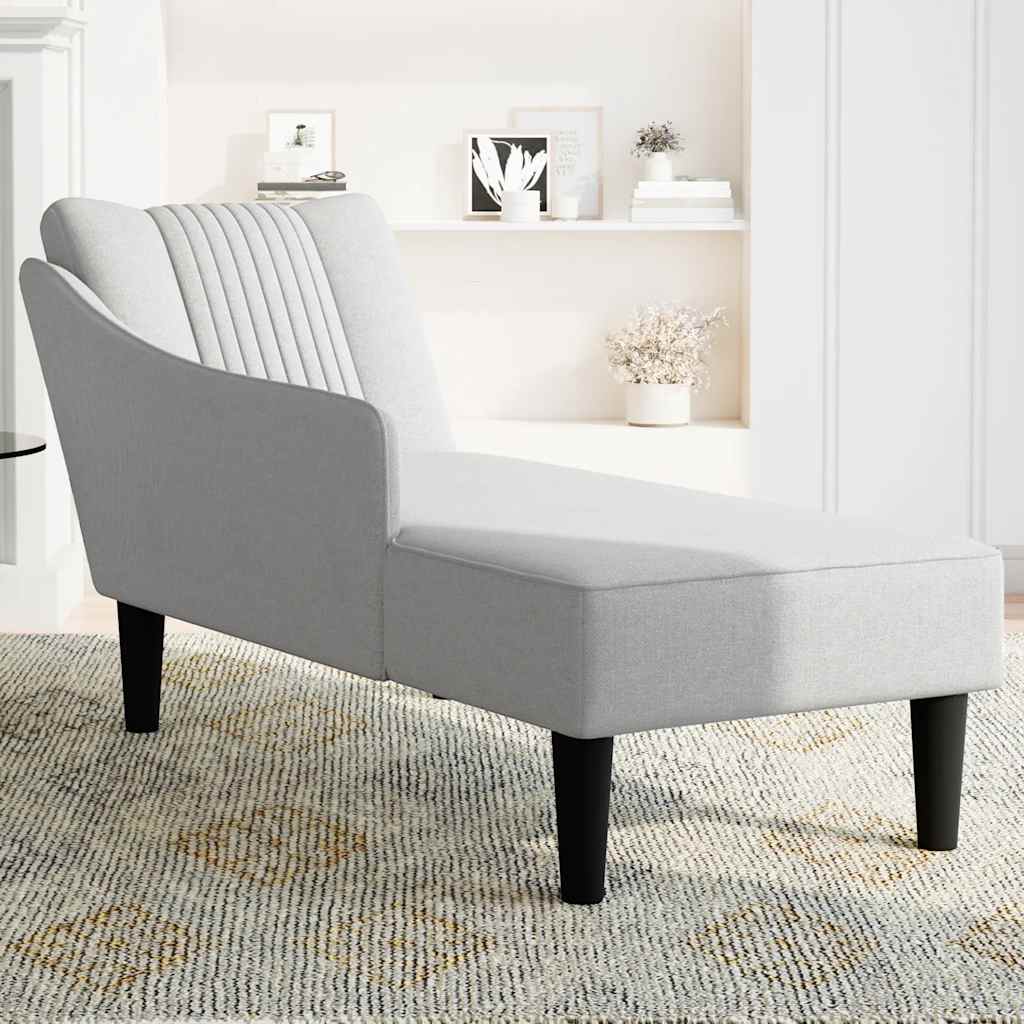Vidaxl chaise longue met rechterarmleuning stof wolk grijs