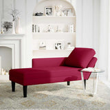 Vidaxl chaise longue met kussen en rechterarmleuning fluweel wijnrood