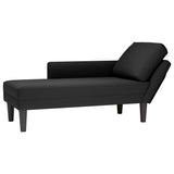 Vidaxl chaise longue met kussen en rechterarmleuning fluweel zwart