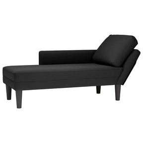 Vidaxl chaise longue met kussen en rechterarmleuning fluweel zwart