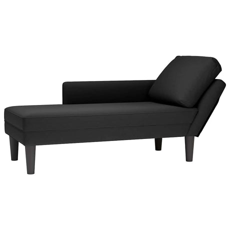 Vidaxl chaise longue met kussen en rechterarmleuning fluweel zwart