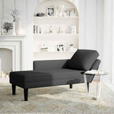 Vidaxl chaise longue met kussen en rechterarmleuning fluweel zwart