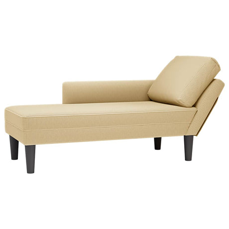 Vidaxl chaise longue met kussen corduroy stof grijsgroen