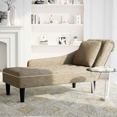 Vidaxl chaise longue met kussen rechterarmleuning kunstleer lichtgrijs