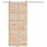 Vidaxl schuifdeur 90x208 cm massief grenenhout