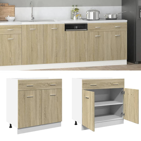 Vidaxl onderkast met lade lyon 80x46x81,5 cm sonoma eikenkleurig