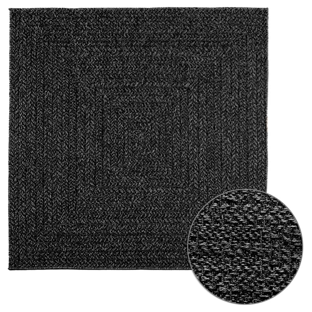 Vidaxl Rug Zizur inne og utenfor 120x120cm Jute Look Anthracite