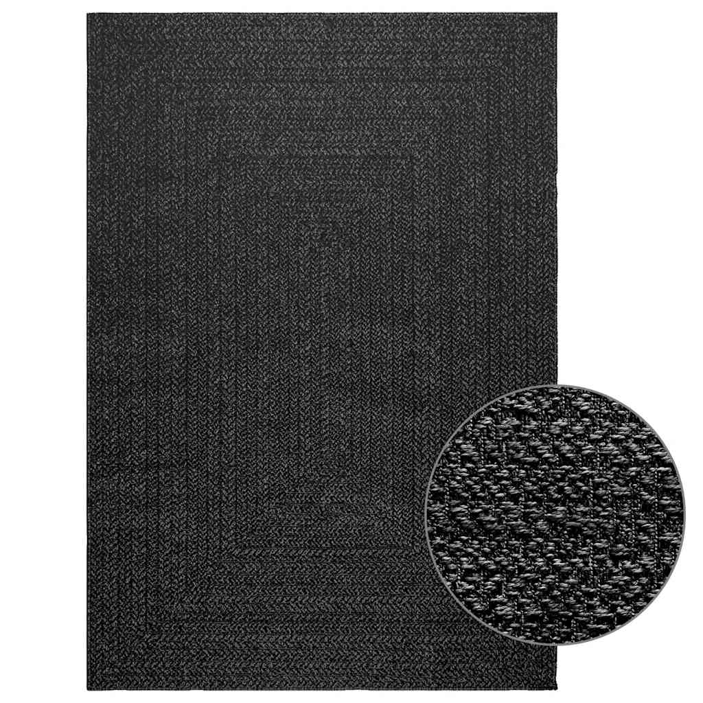 Vidaxl rug Zizur inside and outside 140x200cm jute look anthracite