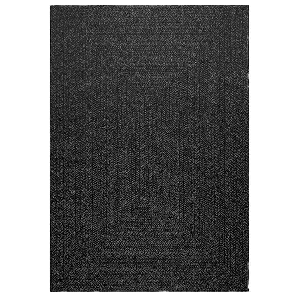 Vidaxl Rug Zizur dentro y fuera de 140x200 cm de yute mirada antracita