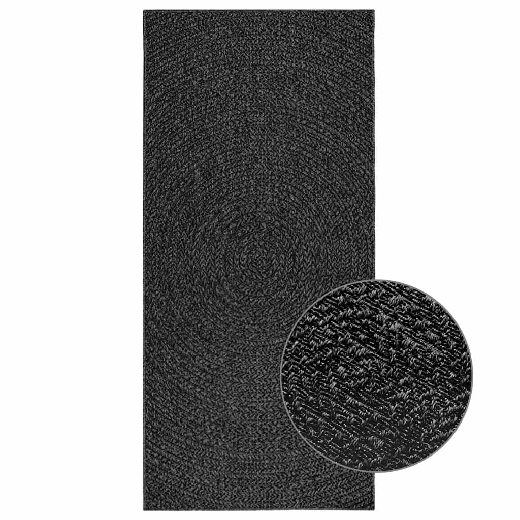 Vidaxl Rug Zizur inde og uden for 100x200cm jute look anthracite