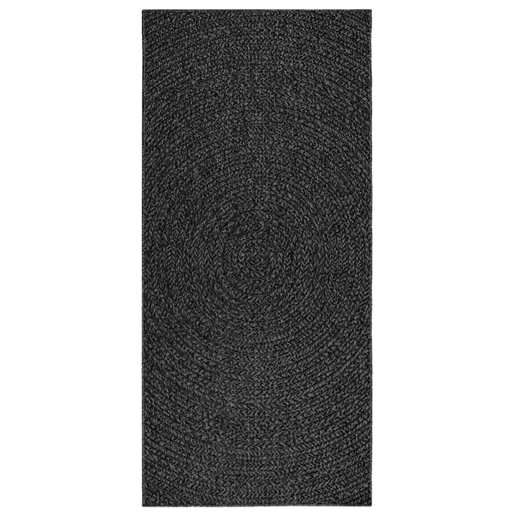 Vidaxl tapis zizur à l'intérieur et à l'extérieur 100x200cm de jute de jute anthracite