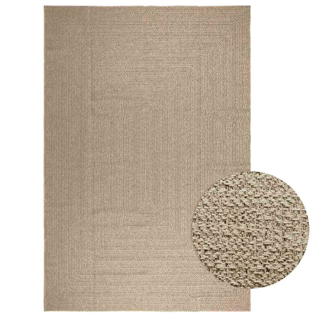 Vidaxl Durg Zizur Beige wewnątrz i na zewnątrz 240x340 cm Wygląd juty