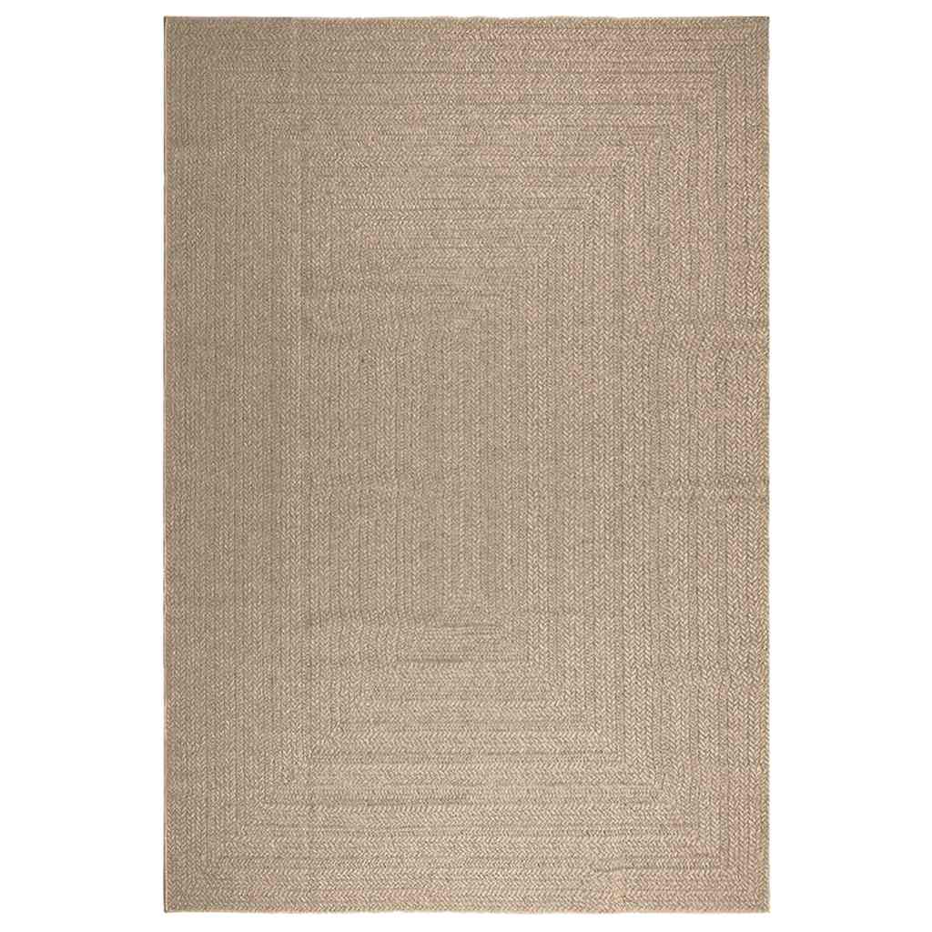 Vidaxl Rug Zizur Beige dentro y fuera de 240x340 cm Mirada de yute