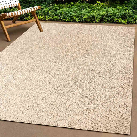 Vidaxl vloerkleed zizur beige binnen en buiten 140x200 cm jute look