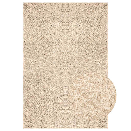 Vidaxl vloerkleed zizur beige binnen en buiten 140x200 cm jute look