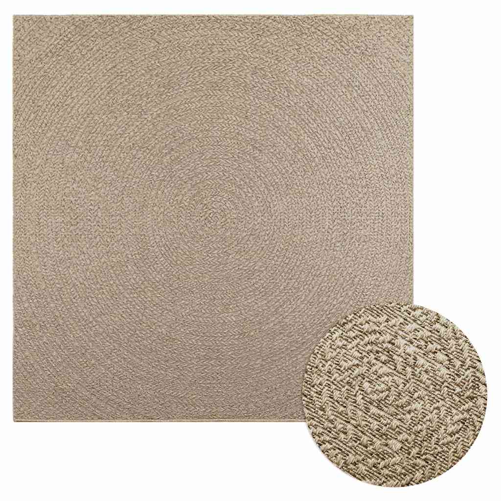 Vidaxl vloerkleed zizur beige binnen en buiten 200x200 cm jute look