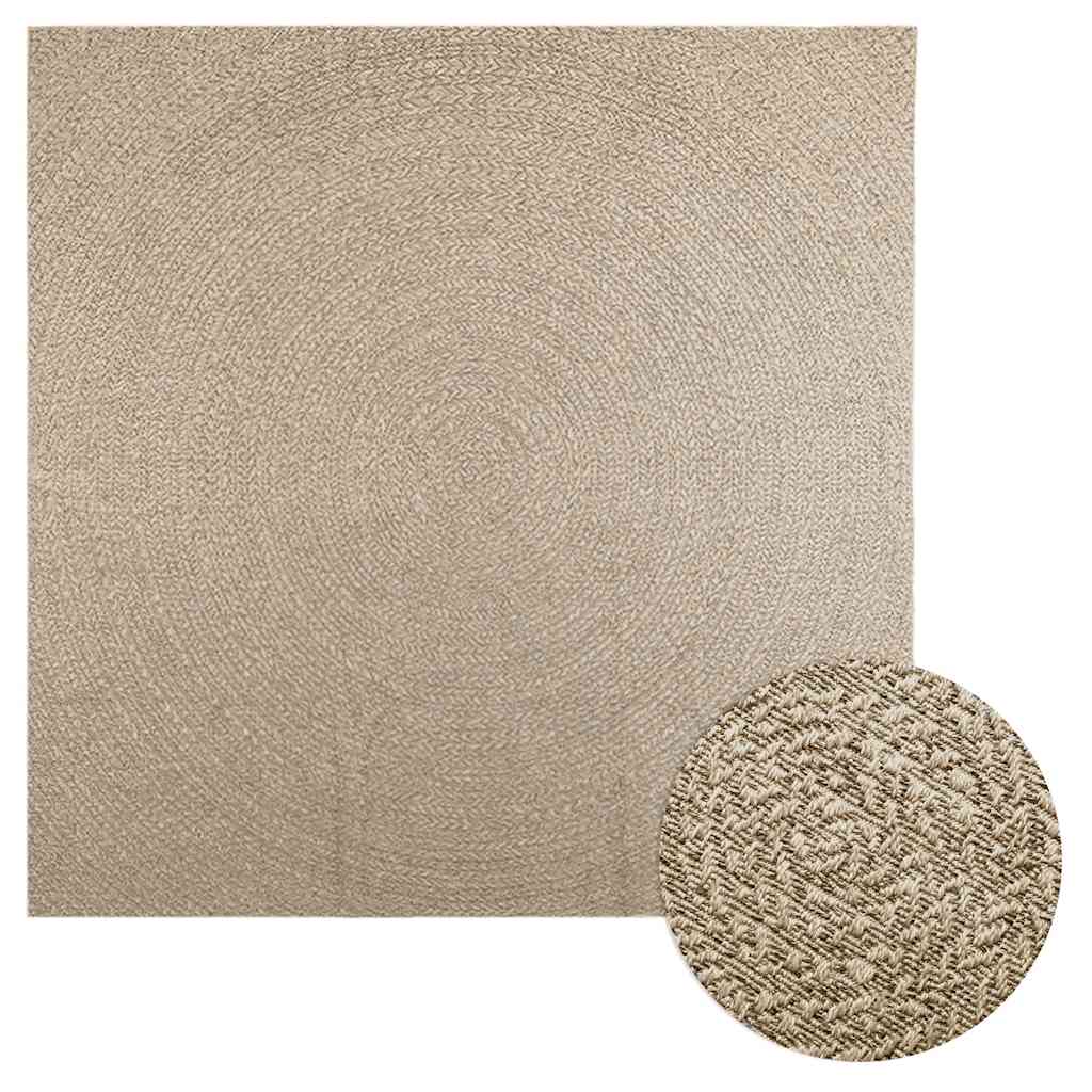 Vidaxl rug Zizur Beige Inside and outside 240x240 cm Jute look