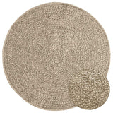 Vidaxl rug Zizur Beige Inside and out Ø 90 cm Jute look