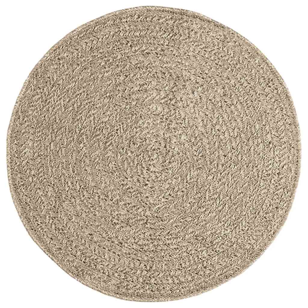 Vidaxl Teppich Zizur Beige innen und außen Ø 90 cm Jute Look