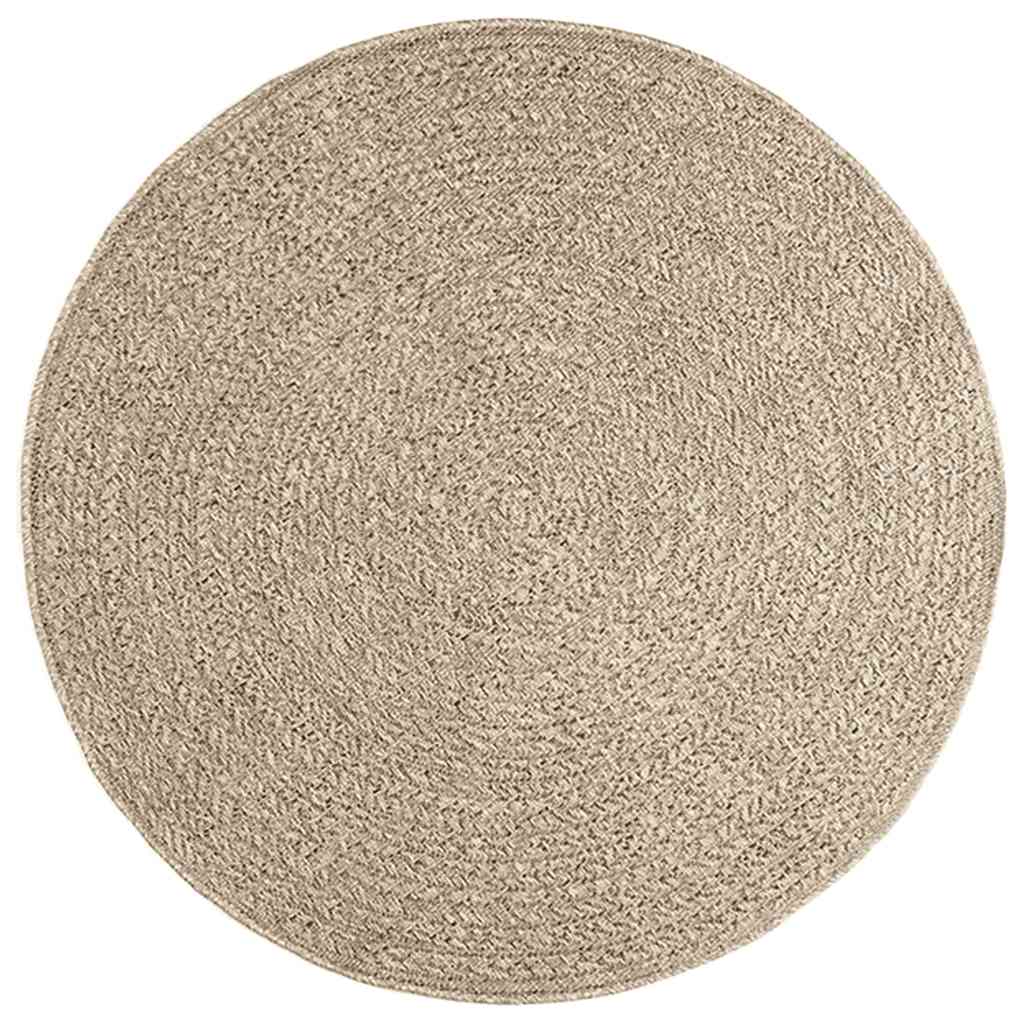 RUG VIDAXL Zizur beige dentro y fuera de Ø 120 cm de yute mirada