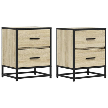 Vidaxl nachtkastjes 2 st 40x31x50 cm bewerkt hout sonoma eikenkleurig