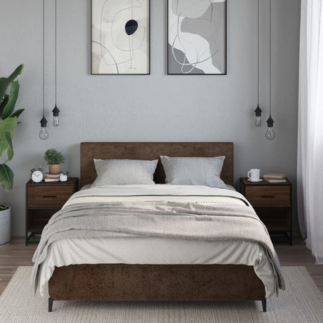 Vidaxl nachtkastjes 2 st 40x31x50 cm bewerkt hout bruin eikenkleurig
