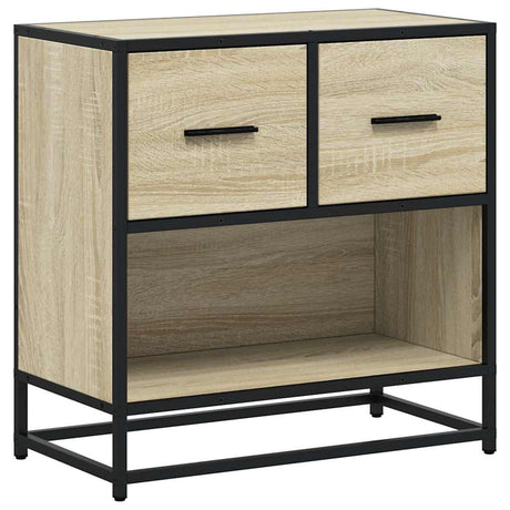 Vidaxl nachtkastje 60x31x60 cm bewerkt hout en metaal sonoma eiken