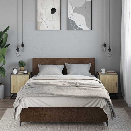 Vidaxl nachtkastjes 2st 40x31x50cm bewerkt hout en metaal sonoma eiken