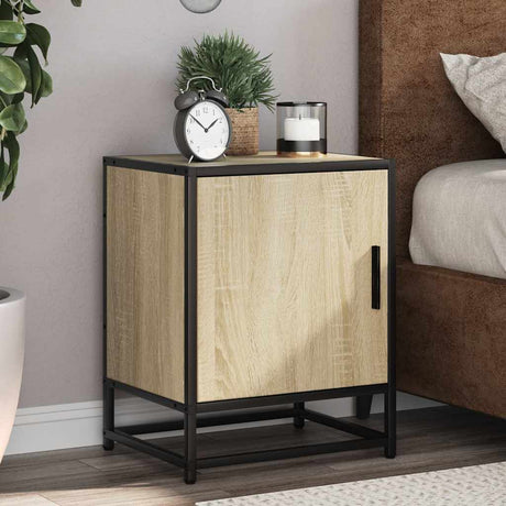 Vidaxl nachtkastjes 2st 40x31x50cm bewerkt hout en metaal sonoma eiken