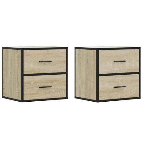 Vidaxl nachtkastjes 2 st wandgemonteerd 40x31x39,5cm sonoma eikenkleur
