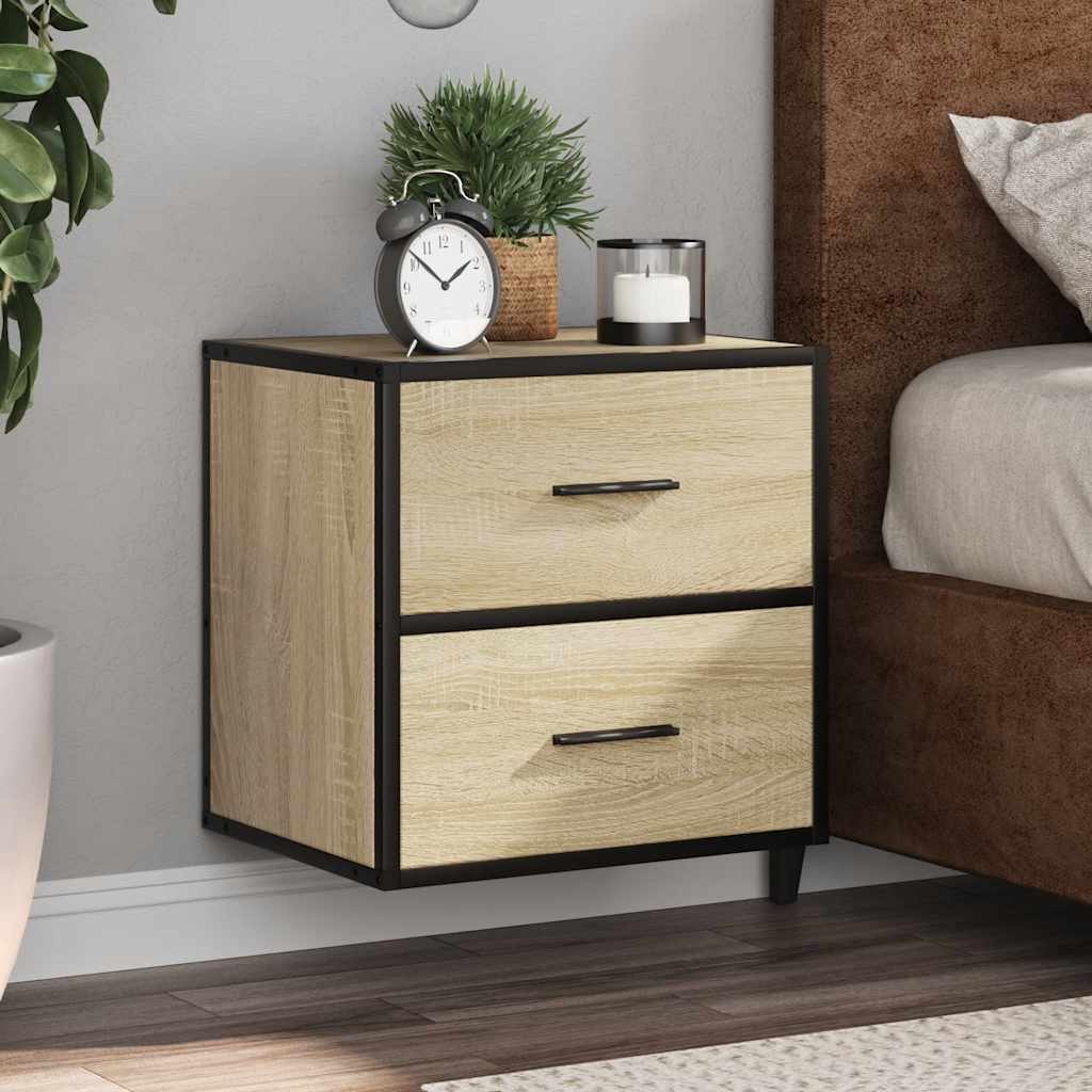 Vidaxl nachtkastjes 2 st wandgemonteerd 40x31x39,5cm sonoma eikenkleur