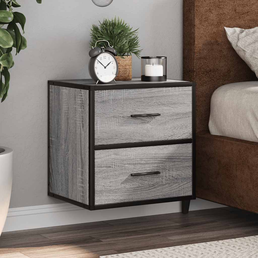 Vidaxl nachtkastje wandgemonteerd 40x31x39,5cm grijs sonoma eikenkleur