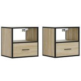 Vidaxl nachtkastjes 2 st wandgemonteerd 40x31x39,5cm sonoma eikenkleur