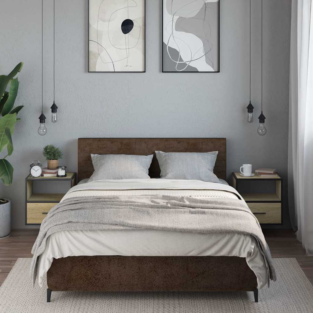 Vidaxl nachtkastjes 2 st wandgemonteerd 40x31x39,5cm sonoma eikenkleur