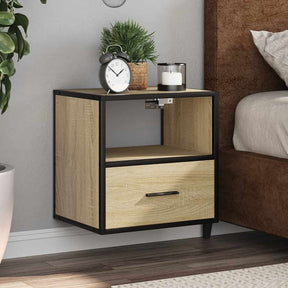 Vidaxl nachtkastjes 2 st wandgemonteerd 40x31x39,5cm sonoma eikenkleur