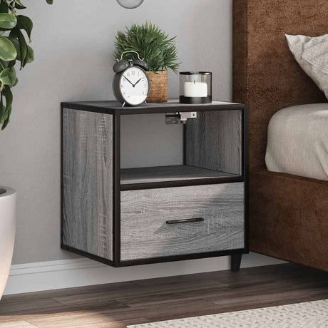 Vidaxl nachtkastjes 2st wandgemonteerd 40x31x39,5cm grijs sonoma eiken