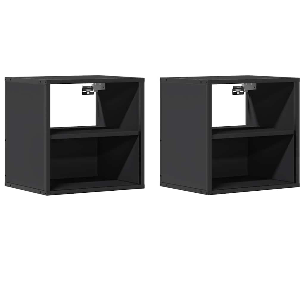 Vidaxl nachtkastjes wandgemonteerd 2 st 40x31x39,5 cm zwart