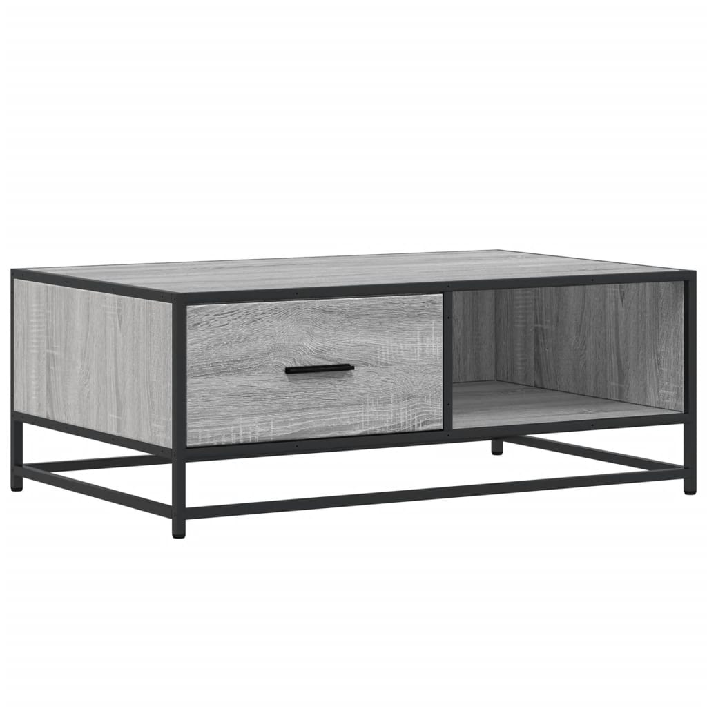 Vidaxl salontafel 90x57x35 cm bewerkt hout en metaal grijs sonoma