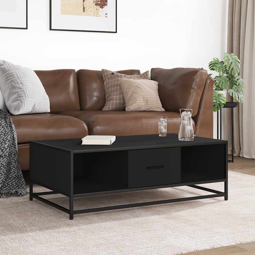 Vidaxl salontafel 100x57x35 cm bewerkt hout en metaal zwart
